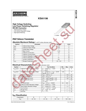 KSA1156YS datasheet  